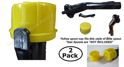 2x BLITZ Yellow Spout Cap fits self-venting gas can spouts 900302 900092 900094 fits most Self Venting BLITZ SPOUTS BYCAP2L