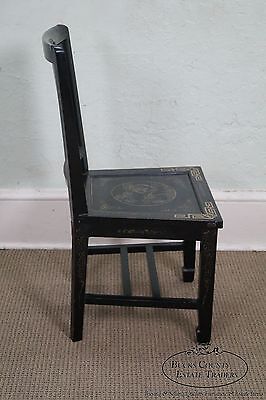 Antique Chinese Black Lacquer Chinoiserie Side Chair NA NA - фотография #5