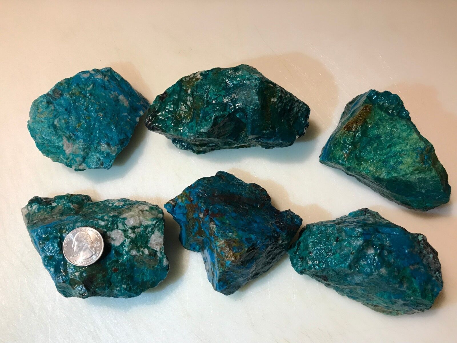 5 Pound Lots of  ALL NATURAL Chrysocolla & Turquoise Rough (Large Pieces) (WET) Без бренда - фотография #4
