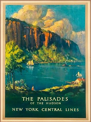 Palisades on the Hudson New York Central Lines U.S. Travel Advertisement Poster  Без бренда