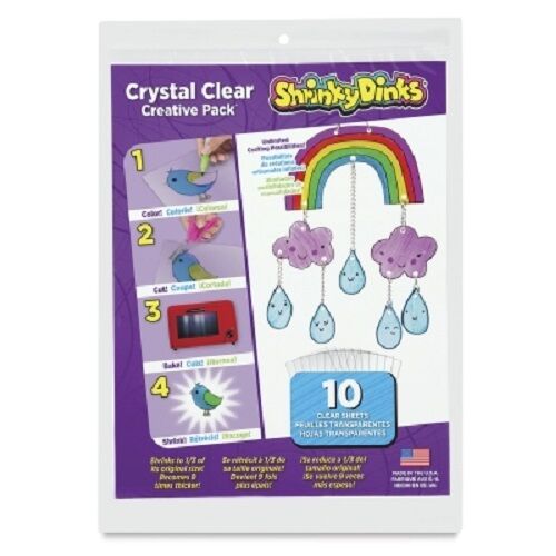 Shrinky Dinks Crystal Clear 10 Sheet Creative Pack -NEW!! Shrinky Dinks