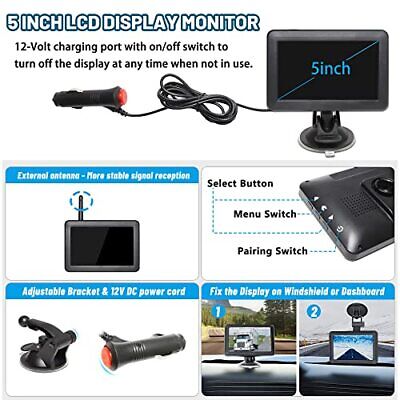  Wireless WiFi Magnetic Hitch Backup 1X WiFi Backup Camera with 5 Inch Monitor Does not apply Does Not Apply - фотография #5
