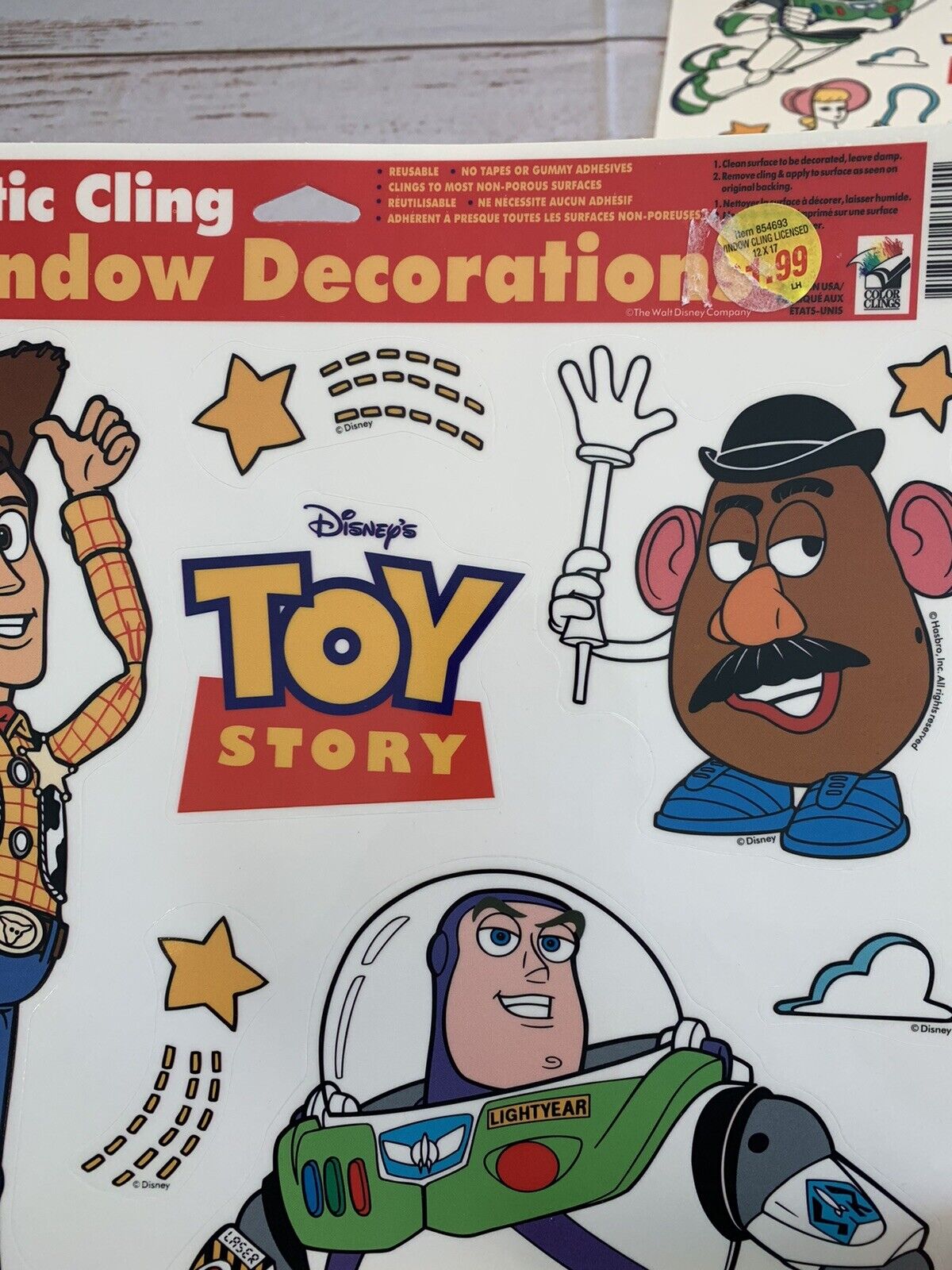 Vtg Toy Story Static Cling Window Decorations Buzz Woody Bo Peep Hamm Slinky Dog Без бренда - фотография #8