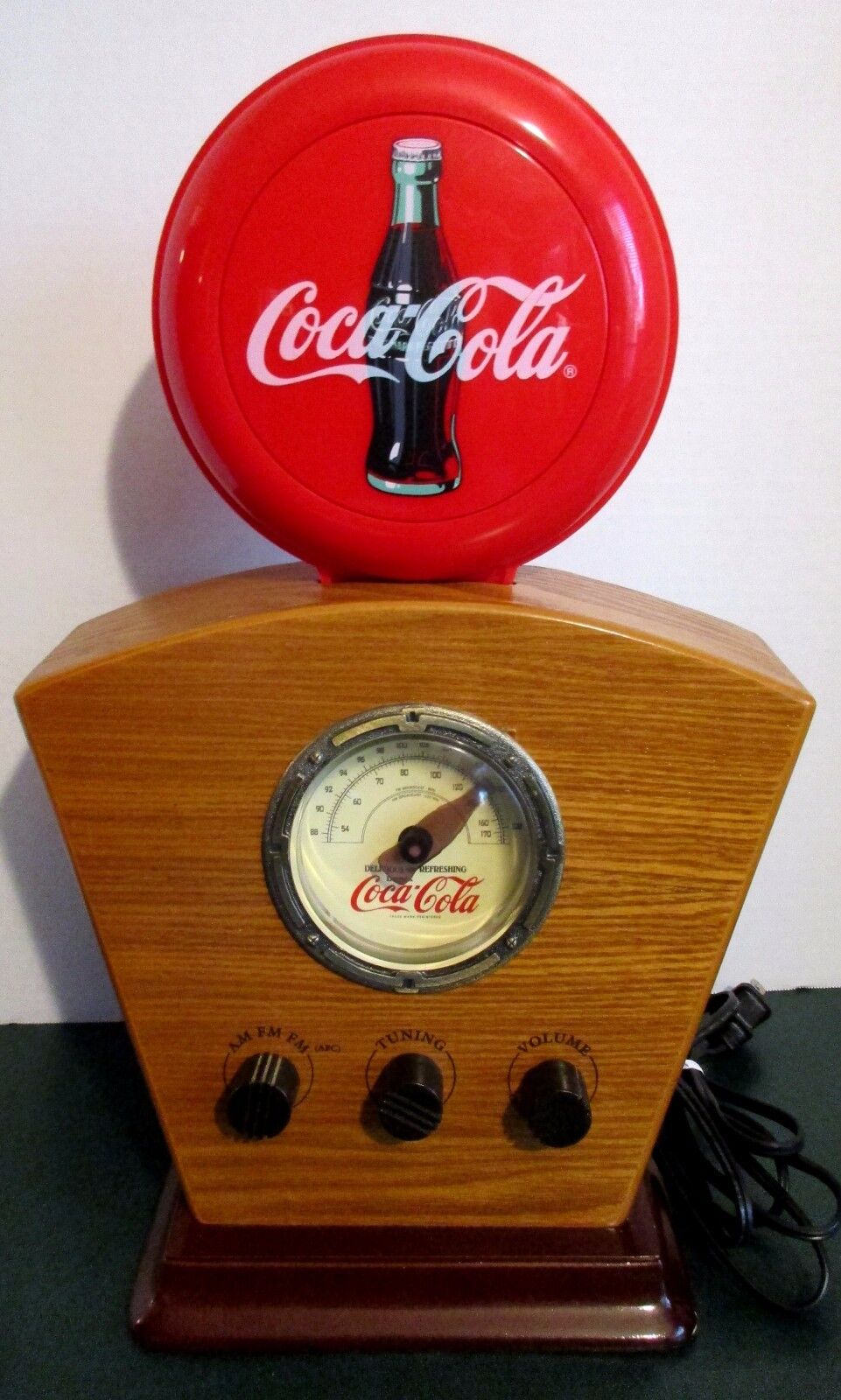 Coca Cola Radio AM / FM Original Box Antique Style 1934 Light Up Icon Dial 15" H Coca-Cola - фотография #3