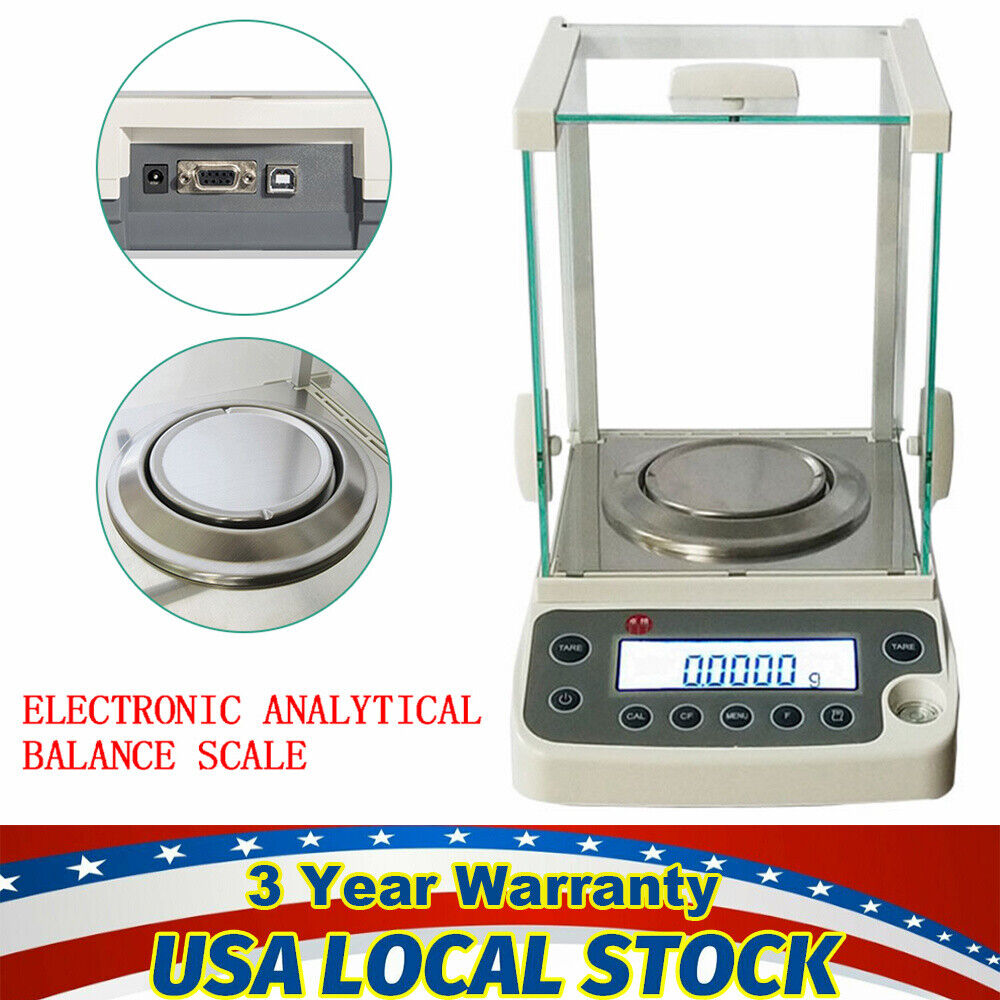 0.0001g 0.1mg Analytical Balance Lab Digital Precision Scale 110V W/AC Adapter U.S. Solid® Does Not Apply