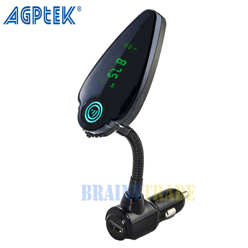 Bluetooth Wireless Car Kit FM Transmitter Hands-Free Call MP3 Player USB Charger Agptek Does not apply
