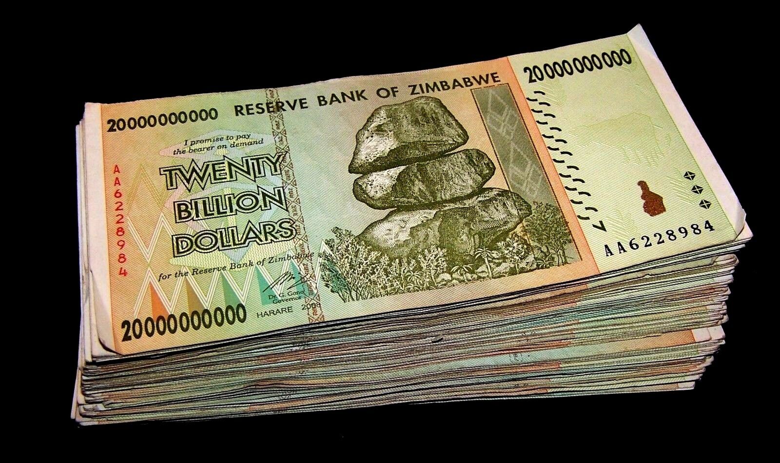30 x Zimbabwe 20 Billion Dollar banknotes- paper money currency  Без бренда