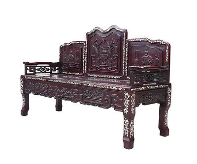 Chinese Red Rosewood Mother of Pearl Long Bench Chaise cs962 Без бренда - фотография #3