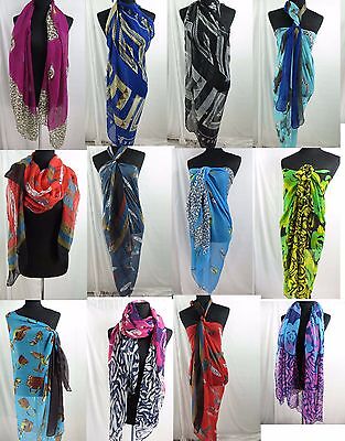lot of 10 wholesale pareo dress sarong retro boho fashion scarves Unbranded - фотография #5