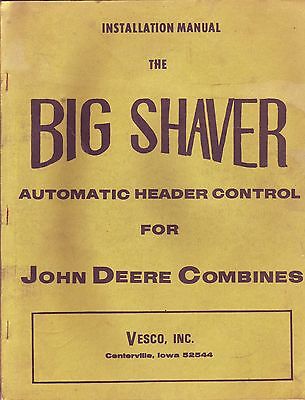 John Deere Combines Big Shaver Installation Manual Без бренда