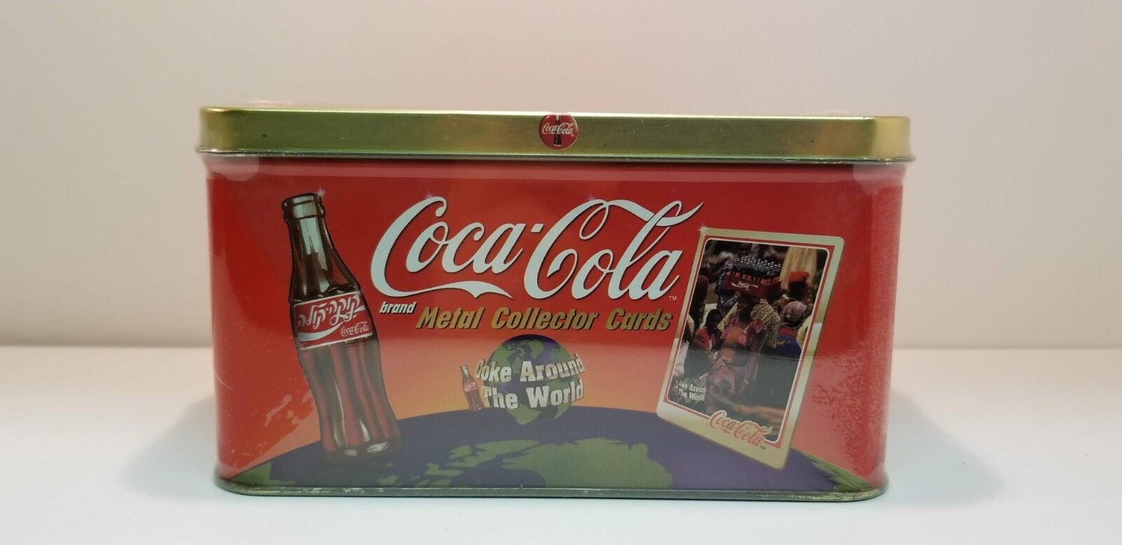 Coca Cola Coke Around the World Tin with Metal Cards Coca-Cola