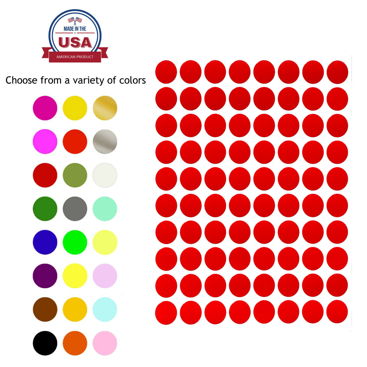 Dots Sticker Color Coding Labels 1/2" 13mm Small Sheets Round Circle Craft Dots Royal Green 13MM-SOLID-DOT-LABEL