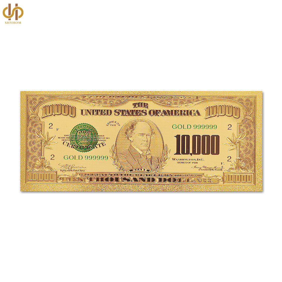 100PCS/lot 1918 Collectible Gold Plated $10000 Dollar Banknote Money Note Bill Без бренда - фотография #6