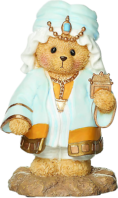 Roman Cherished Teddies, Bear King with Turban, Nativity Figure, 4" H, Resin and RoMan Not Applicable