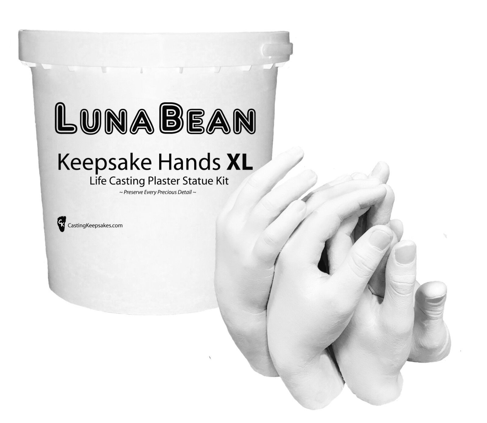 Luna Bean KEEPSAKE HANDS -XL- CASTING KIT Large Plaster Statue Hand Cast Family Luna Bean 1305-XL