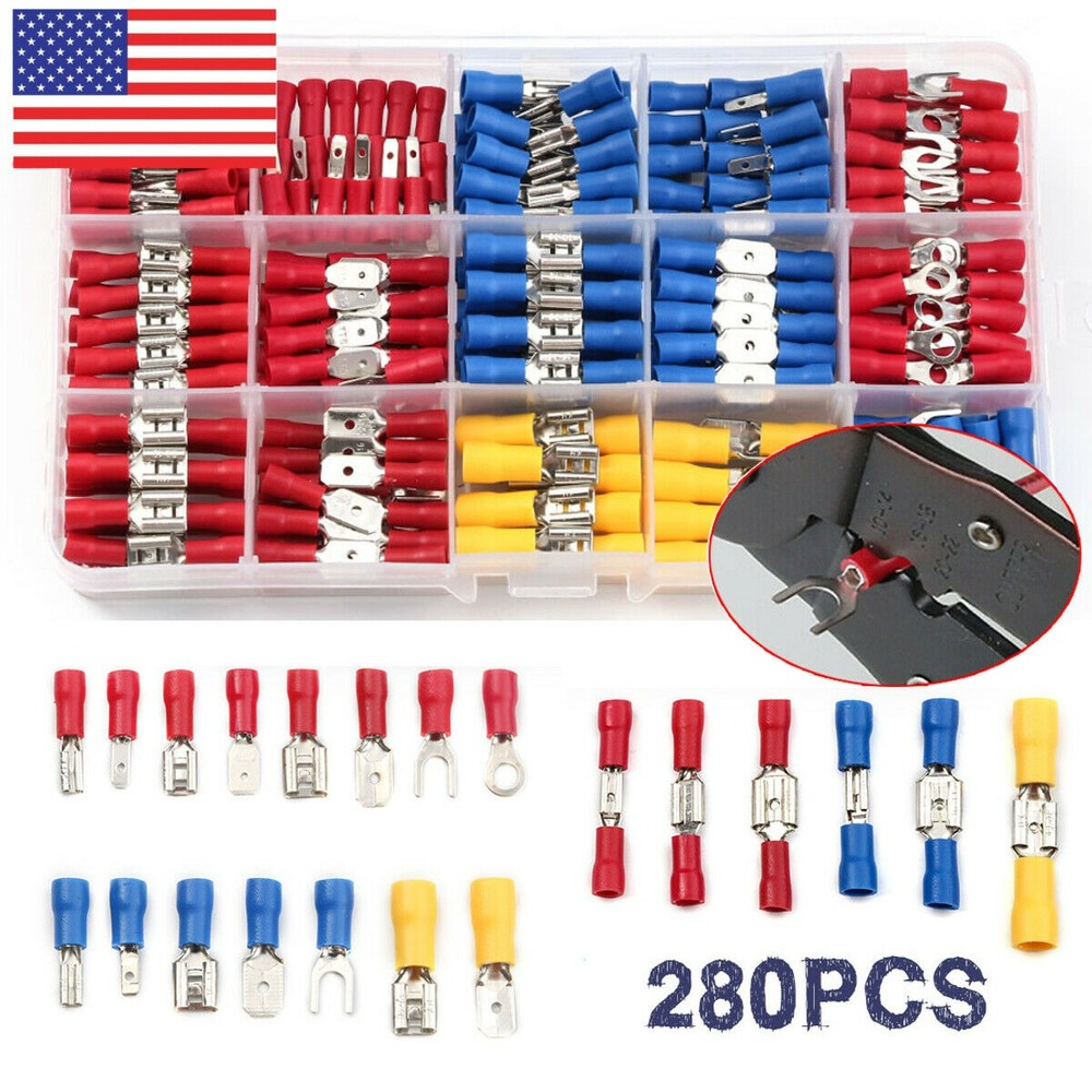 280PCS Assorted Crimp Spade Terminal Insulated Electrical Wire Connector Kit Set Unbranded Does Not Apply