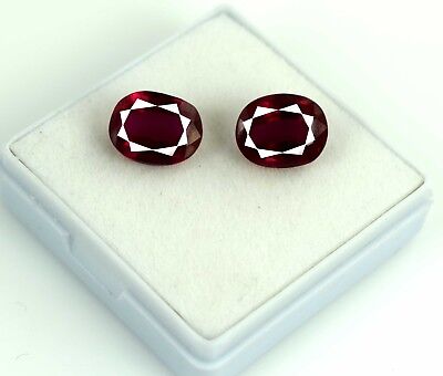 Natural Burma Ruby 13.65 Carat Oval Loose Gemstone Matching Pair Certified Unbranded - фотография #4