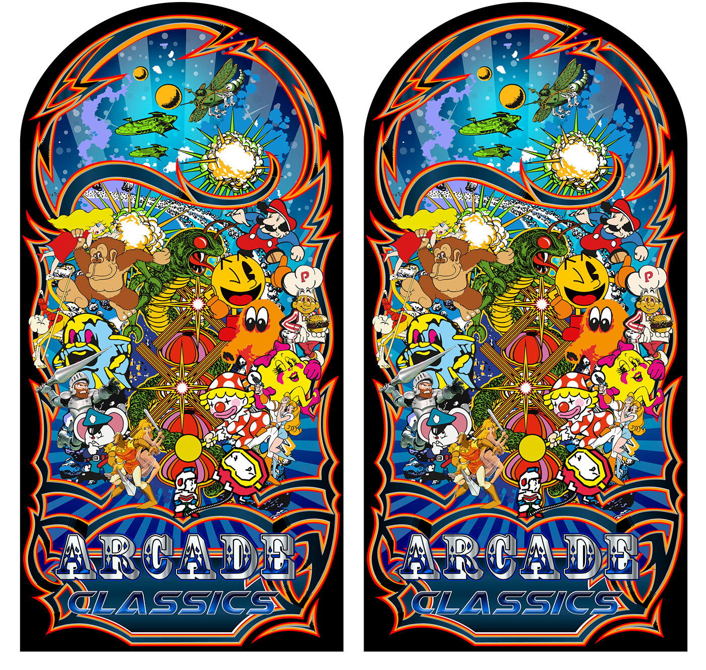 Mame Multicade Classics Side Art Arcade Cabinet Graphics Decals Stickers Set db graphix - фотография #2