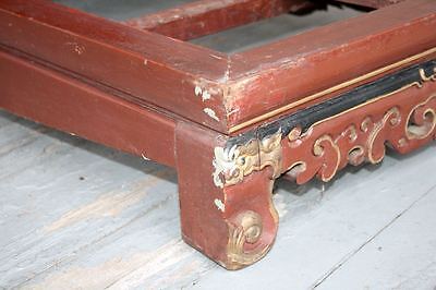 Large Antique Chinese Hand Carved Dragon Wood Table. Lattice Panel Pedestal RARE Без бренда - фотография #6