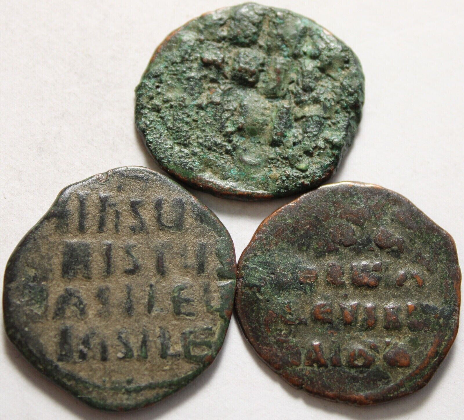 Lot 3 Genuine ancient BYZANTINE coins follis Constantine X/Nicephorus II Phocas Без бренда - фотография #4