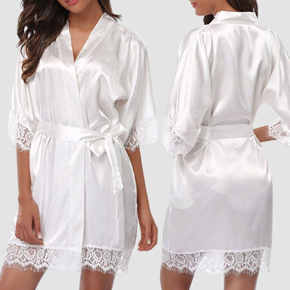 Sexy LingeriesLadies Satin Silk Sleepwear Lace Bathrobes Nightie Nightdress US Unbranded Does Not Apply - фотография #5