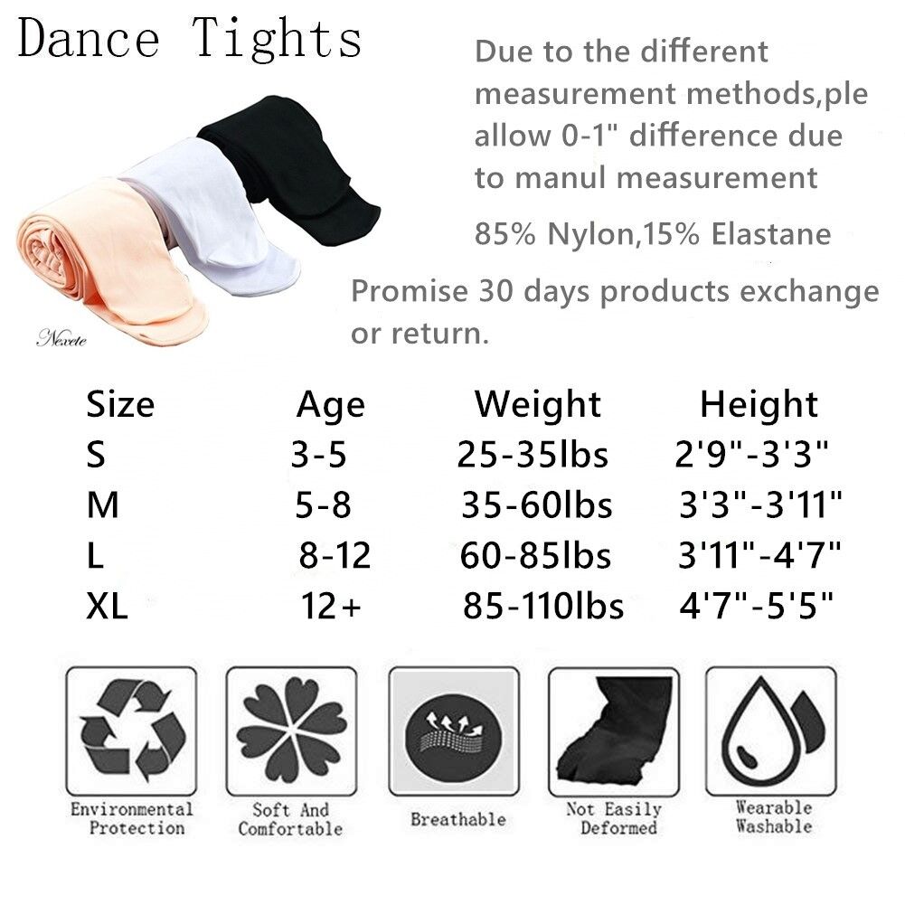 Nexete Ultra Soft Ballet Dance Tights for Toddler Kid Girl nexete - фотография #2