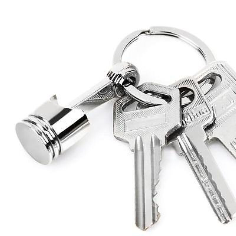 Metal Piston Car Keychain Keyfob Engine Fob Key Chain Ring keyring Silver New #W Unbranded Does Not Apply - фотография #6