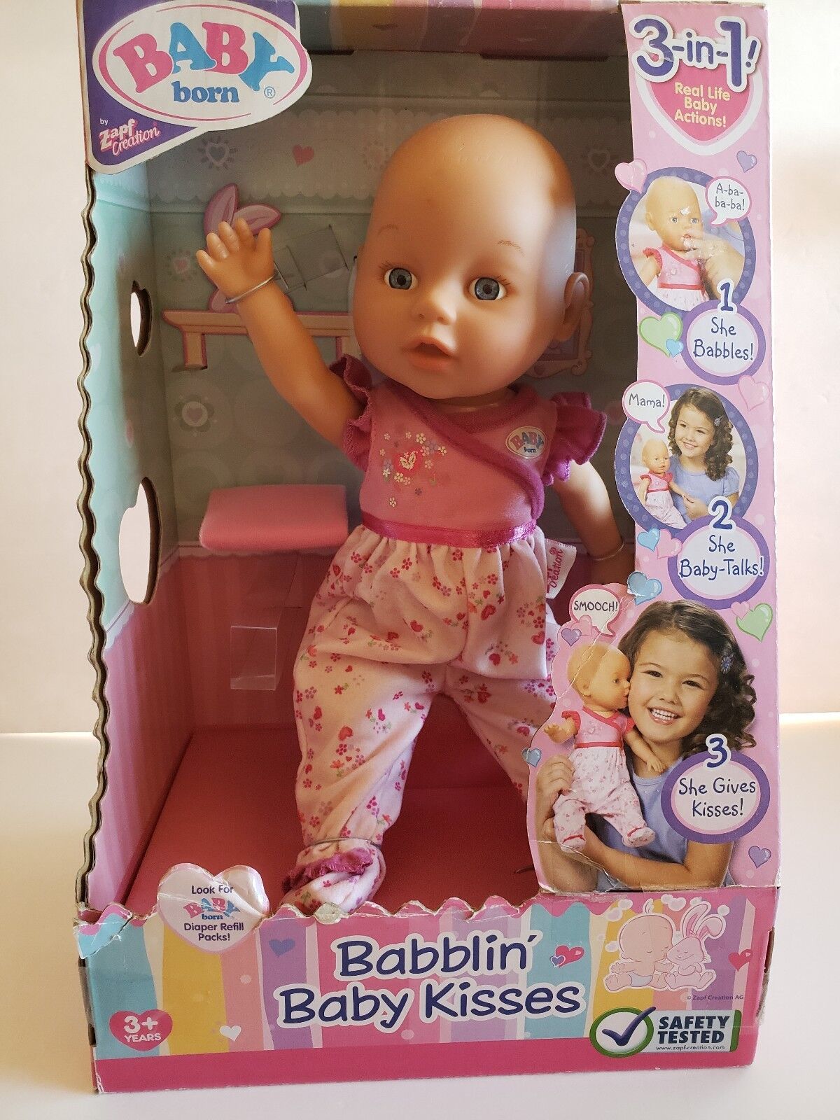 BABY born Babblin Baby Kissses Interactive Baby Doll- Blue Eyes  Baby Born