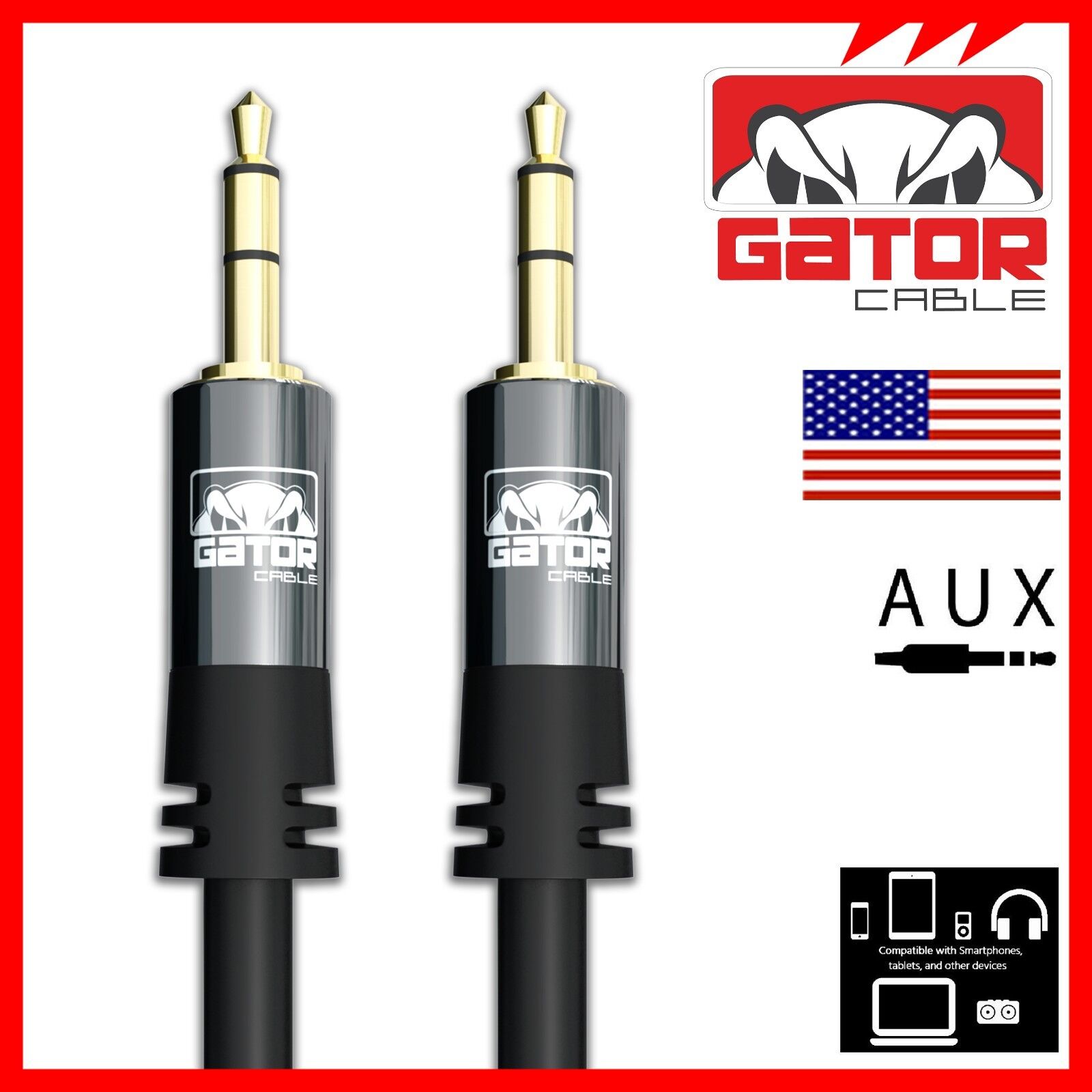 AUX 3.5mm Audio Cable Cord Male to Male For Phone iPhone Samsung LG Earphones Gator Cable AUX-3.5mm-Male-to-Male - фотография #11