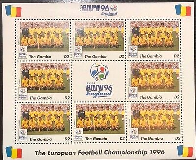Gambia - Euro 96' England Football Championship Romania - Sheet of 8 Stamps MNH Без бренда