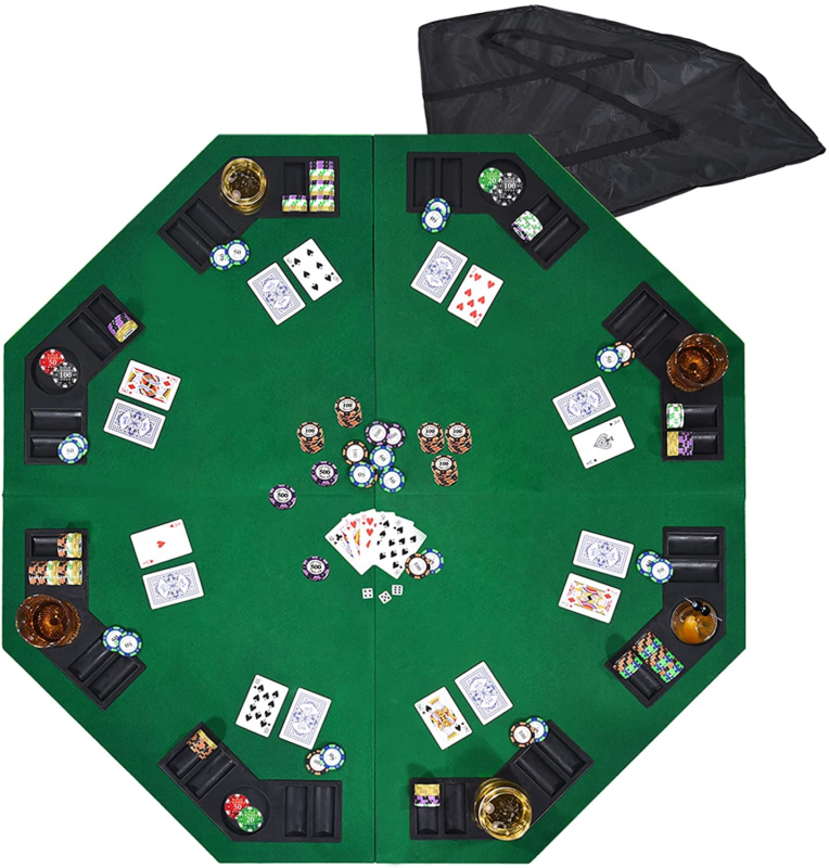 HOMCOM Deluxe Foldable Poker Card Game Tabletop with Carrying Bag EVIEUN - фотография #3