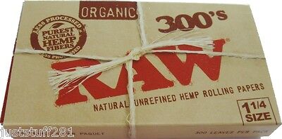Raw 300's Organic Hemp Rolling Papers 1.25"/ 300 Papers!! **Free Shipping**  Raw