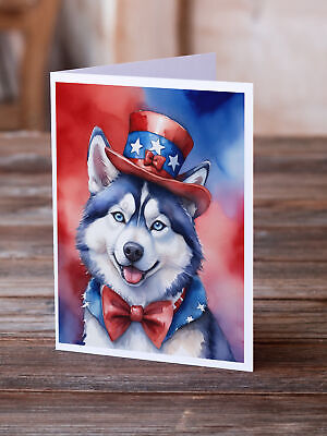 Siberian Husky Patriotic American Cards Envelopes Pack of 8 DAC5804GCA7P Без бренда - фотография #2