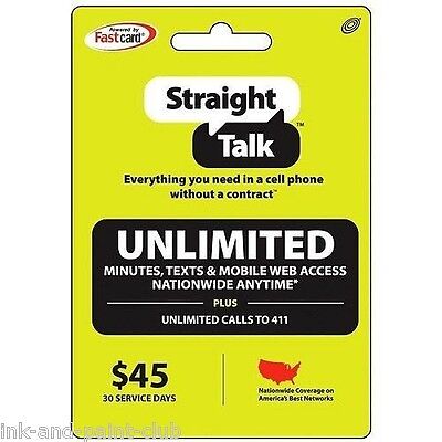 Straight Talk Rob Refill Card 30 Day $45 Prepaid Unlimited Service Top Up Phone Straight Talk - фотография #4