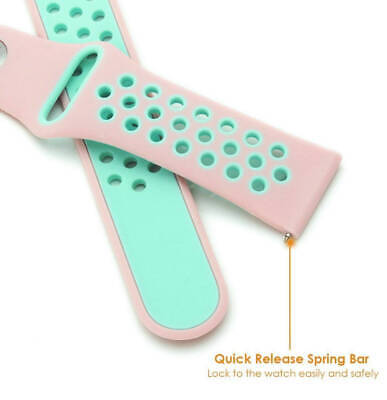Pink & Turquoise Silicone Replacement Watch Band Strap Quick Release Pins #4080 Unbranded Does Not Apply - фотография #2