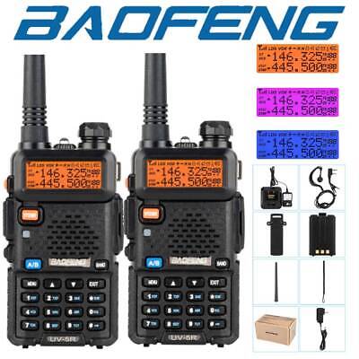 2 x Baofeng UV-5R Dual Band UHF/VHF Radio RF FM Ham 2 Way Radio Walkie Talkie Baofeng Does Not Apply