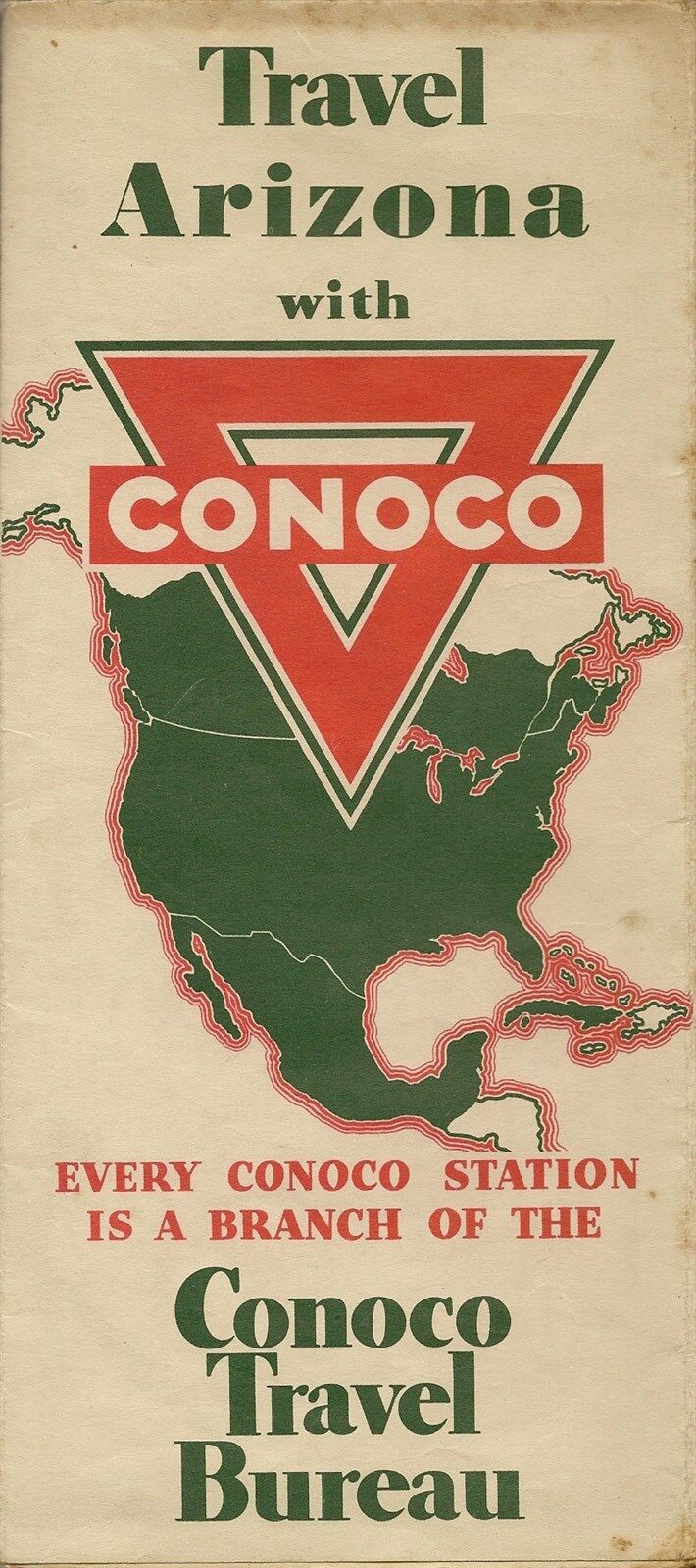 1936 CONOCO Continental Oil Road Map ARIZONA Route 66 Phoenix Petrified Forest Conoco
