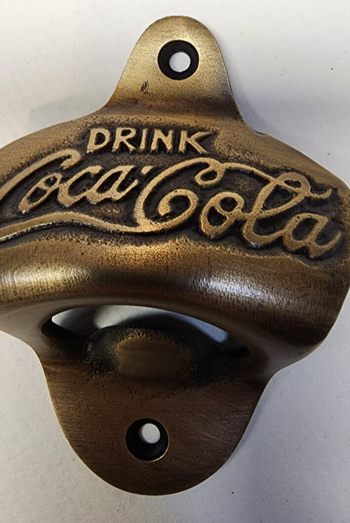 Old Vtg. Antique style Coca Cola brass Collectable Coke Bottle Opener 3 3/8" #B2 Coca-Cola - фотография #5