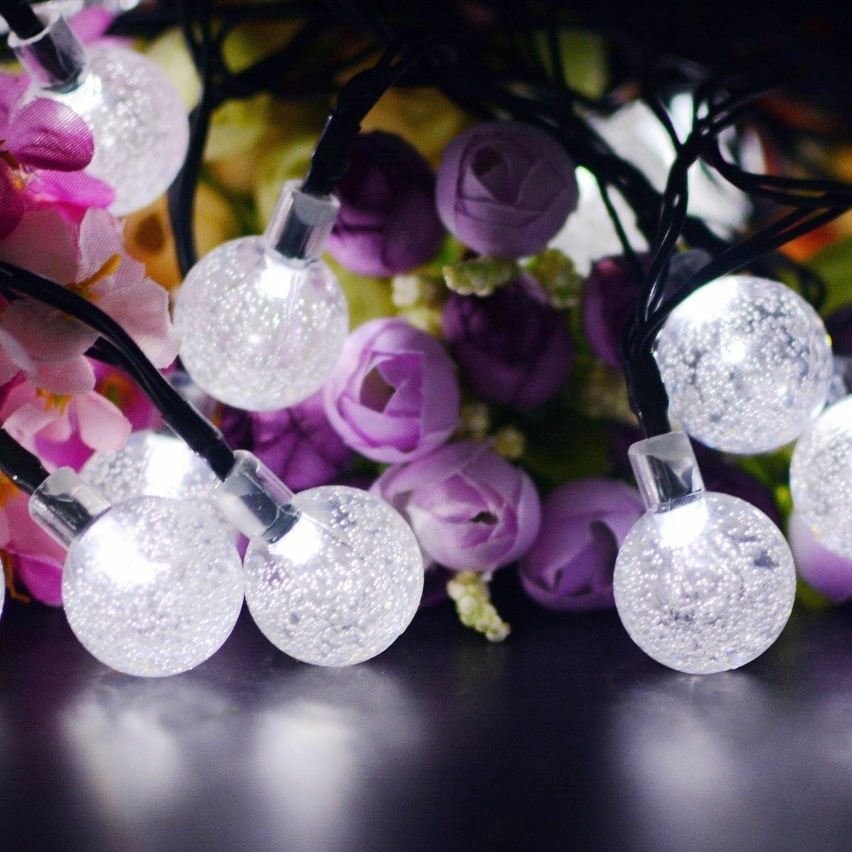 20ft 30 LED Solar String Ball Lights Outdoor Waterproof Warm White Garden Decor LINKPAL Does Not Apply - фотография #8