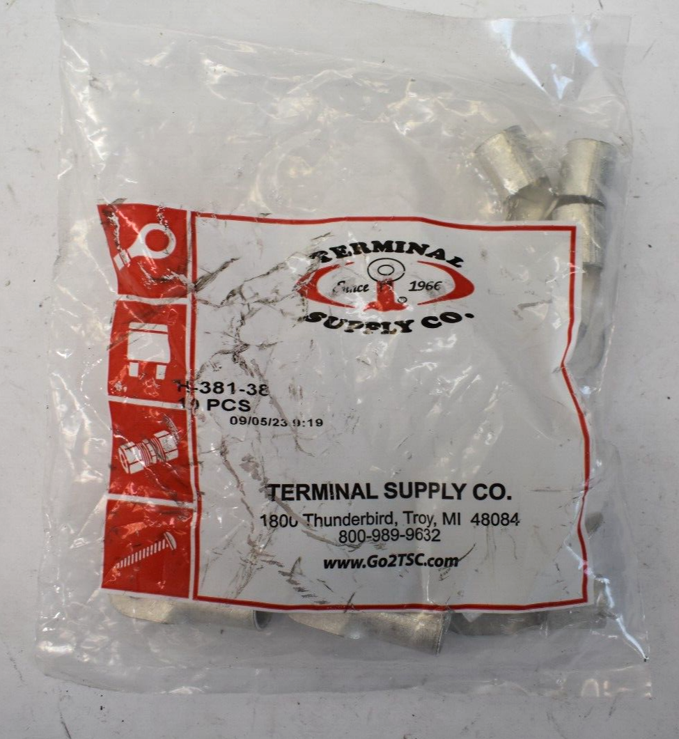 Terminal Supply Co 10 Pack Non Insulated Ring Terminals 1/0 Gauge 3/8" Stud Terminal Supply Co H-381-38