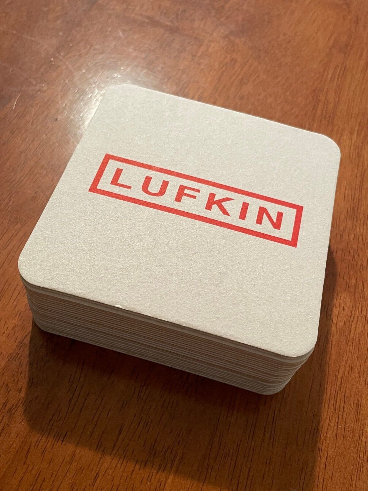 25 PC Vintage Cardboard Drink Coasters, "Lufkin", Lufkin Industries Logo, 4 X 4" Lufkin Industries Logo - фотография #5