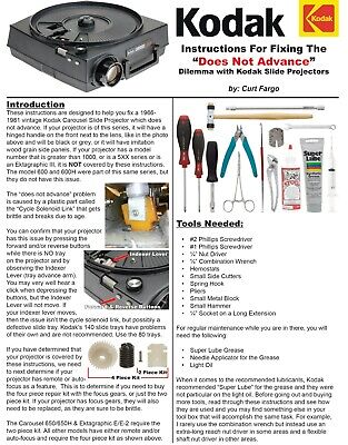 Repair Kit For Kodak Carousel Slide Projector w/Manual Focus Kodak LINK - фотография #2
