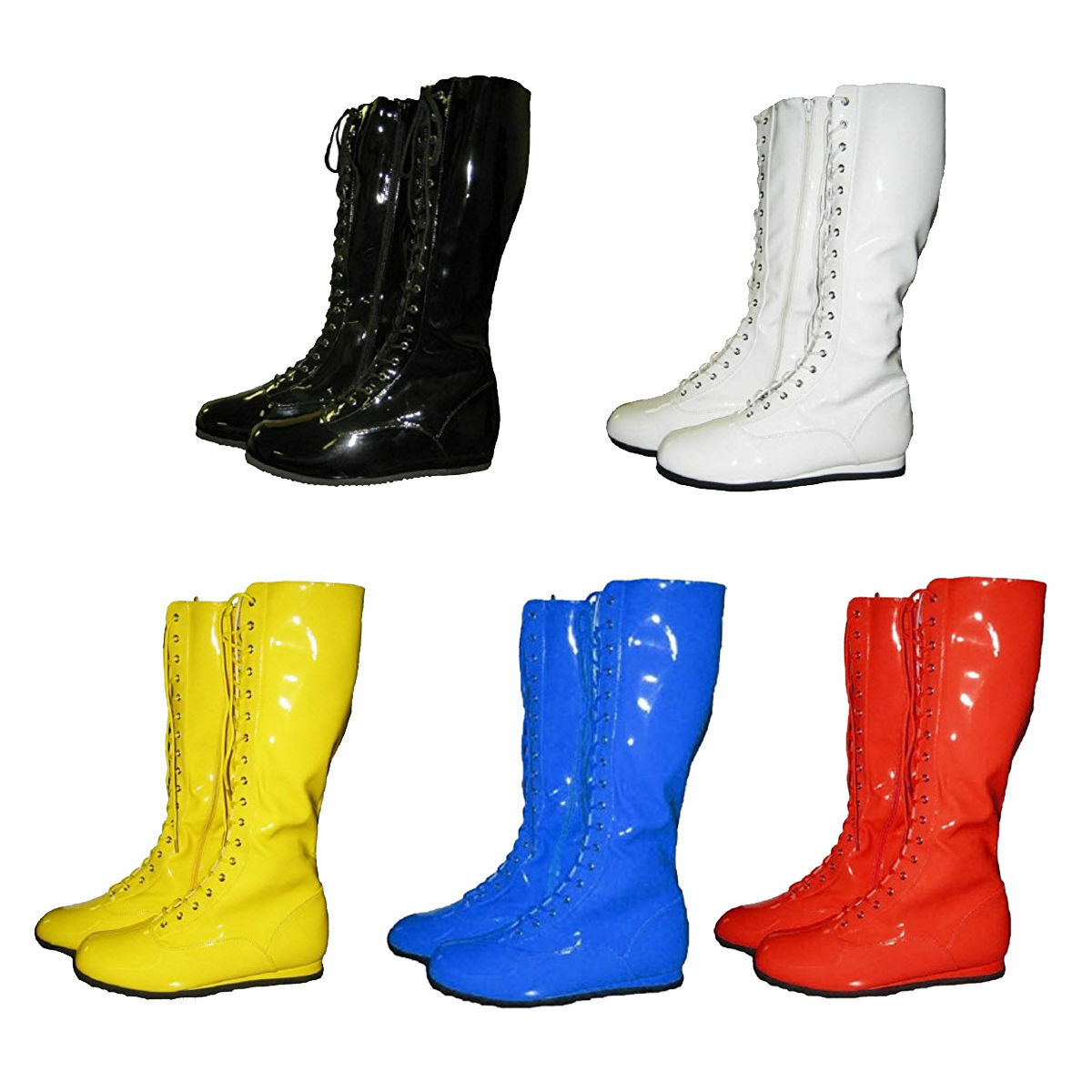 Adult Pro Wrestling Costume Lace-Up Zipper Boots Custom Made Multiple Color Costume Agent
