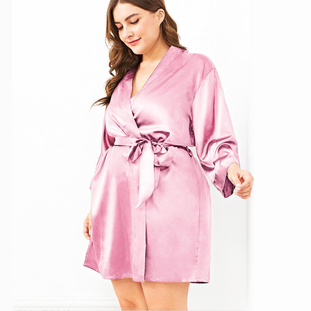 Women Satin Silk Bathrobe Nightwear Dress Kimono Pajamas Bride Dressing Gown Unbranded Does Not Apply - фотография #11