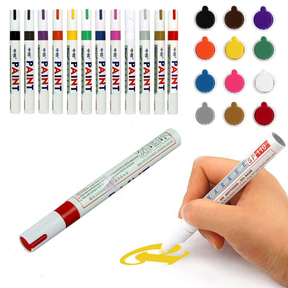 12Pcs Waterproof Permanent Paint Marker Pen Car Tyre Tire Tread Rubber Colorful Unbranded/Generic Does Not Apply