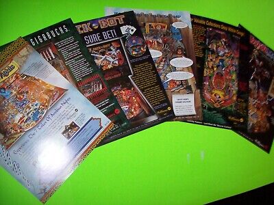 Pinball FLYERS Lot Of 6 Titles Medieval Madness Arabian Nights Congo Jackbot #19 Williams - фотография #4