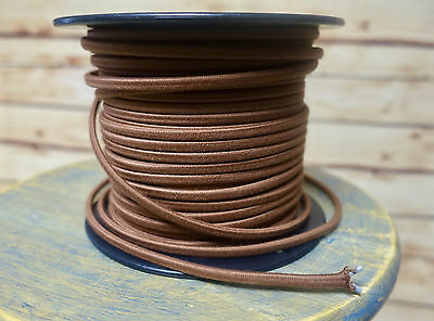 Brown Cotton 2-Wire Cloth Covered Cord, 18ga. Vintage Style Lamps Antique Lights Без бренда - фотография #4