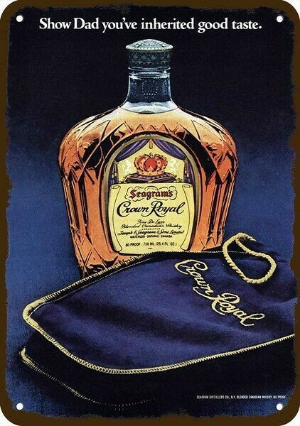 1979 CROWN ROYAL Whisky Show Dad Vintage-Look **DECORATIVE REPLICA METAL SIGN** Без бренда