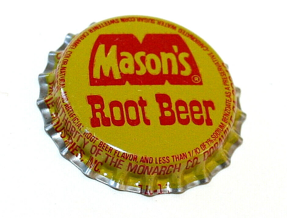 Vintage Soda Masons mason's Root Beer Metal Bottle Cap NOS New 1970s Masons