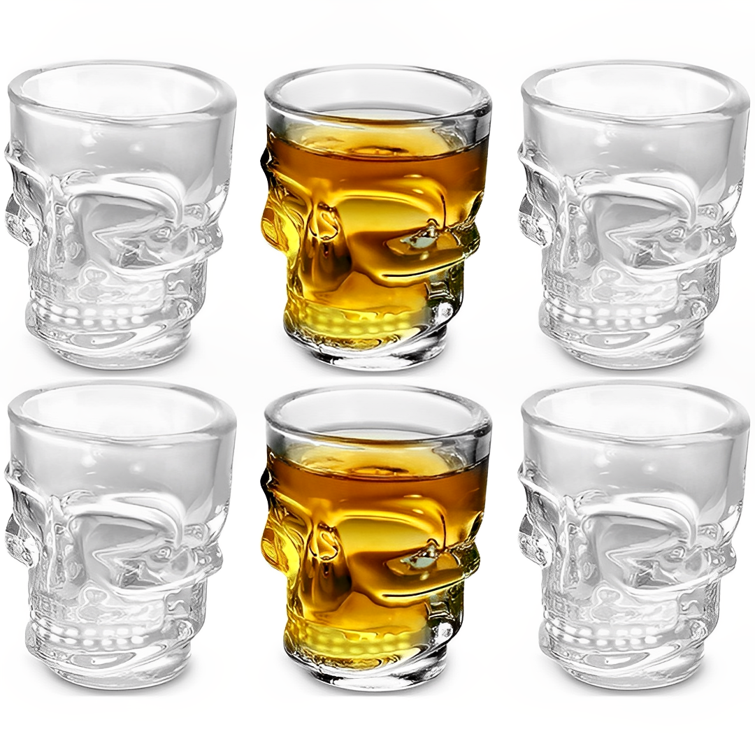 4 Skull Head Shot Glass Cup Wine Mug Beer Glass Mug Crystal Whisky Vodka Cup TD